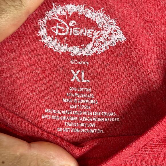 Disney Mickey Mouse T-Shirt Mens XL Red Holiday Graphic Tee Christmas Santa - Picture 5 of 7